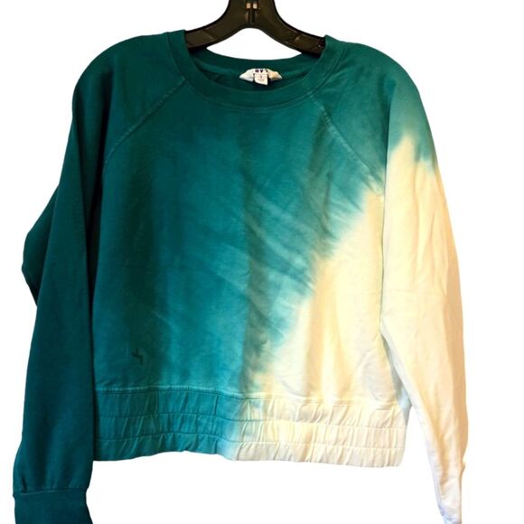 JOYLAB Allover French Terry Cloth Hombre Color Block Cropped Sweatshirt … - Picture 1 of 12